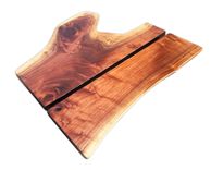 Modern Walnut Coffee Table- Live Edge Coffee Table- Large Coffee Table- Mid Century- Art Deco- 1 small