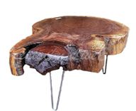 Live Edge Coffee Table- Round Table- Tree Slice- Log Table- Thick- Walnut- Natural Wood- Reclaimed 2 small