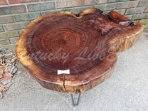 Live Edge Coffee Table- Round Table- Tree Slice- Log Table- Thick- Walnut- Natural Wood- Reclaimed 1 small