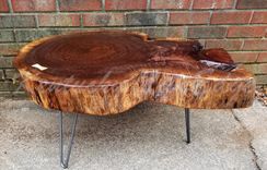 Live Edge Coffee Table- Round Table- Tree Slice- Log Table- Thick- Walnut- Natural Wood- Reclaimed 5 small