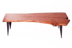 Live Edge Cherry Crotch Cut Coffee Table On Tapered Iron Legs 3 small