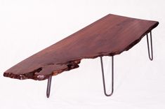 Industrial Walnut Coffee Table Natural Edges Rebar Legs 1 small