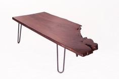 Industrial Walnut Coffee Table Natural Edges Rebar Legs 6 small