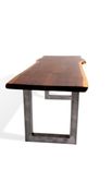 Live Edge Dining Table Walnut Steel Bases 5 small