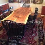 Industrial Dining Table Live Edge Hickory Slab Dining Table 1 small