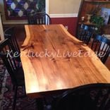 Industrial Dining Table Live Edge Hickory Slab Dining Table 2 small