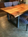 Elm Live Edge Dining Table Steel Bases Sustainable Wood Slab 3 small