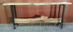 Live Edge Console Red Maple On Steel Bases With Decorative Stretcher 1 small