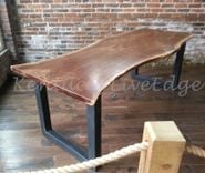 Natural Live Edge Dining Table, Industrial, Modern Dining Table, Walnut Dining Table 2 small