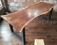 Natural Live Edge Dining Table, Industrial, Modern Dining Table, Walnut Dining Table 7 small