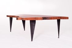 Live Edge Cherry Crotch Cut Coffee Table On Tapered Iron Legs 6 small