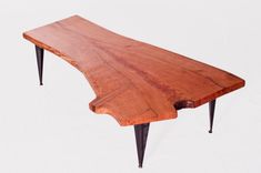 Live Edge Cherry Crotch Cut Coffee Table On Tapered Iron Legs 7 small