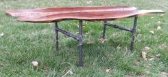 Wood And Metal Coffee Table, Industrial Coffee Table, Live Edge Coffee Table, Walnut Coffee Table 2 small