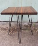 Walnut End Table, Side Table, Walnut, Steel Legs, Mcm 1 small