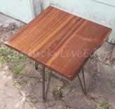 Walnut End Table, Side Table, Walnut, Steel Legs, Mcm 2 small