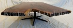 Rare Black Walnut Coffee Table On Black Eames Era Mid Century 5 Star Base 2 small