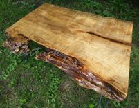 Maple Burl Live Edge Coffee Table- Wood Coffee Table- Light Wood Table- Industrial Coffee Table 4 small