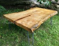 Maple Burl Live Edge Coffee Table- Wood Coffee Table- Light Wood Table- Industrial Coffee Table 1 small