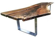 Modern Live Edge Walnut And Steel Coffee Table- Contemporary Coffee Table- Industrial Coffee Table 2 small