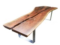 Modern Live Edge Walnut And Steel Coffee Table- Contemporary Coffee Table- Industrial Coffee Table 4 small