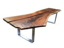 Modern Live Edge Walnut And Steel Coffee Table- Contemporary Coffee Table- Industrial Coffee Table 5 small