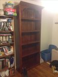 Large Ornate Pine Bookshelf/Cabinet (2 Part System) 4 small