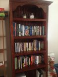 Large Ornate Pine Bookshelf/Cabinet (2 Part System) 5 small