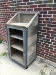 Rustic Industrial Hostess / Host / Wait Staff Station / Stand / Reception Desk In Weathered Grey 2 small