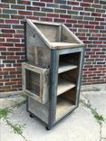 Rustic Industrial Hostess / Host / Wait Staff Station / Stand / Reception Desk In Weathered Grey 5 small