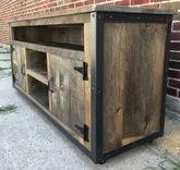 Rustic Industrial Barn Board / Reclaimed Wood Media Stand / Tv / Entertainment Stand 2 small