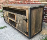 Rustic Industrial Barn Board / Reclaimed Wood Media Stand / Tv / Entertainment Stand 3 small