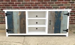 Rustic / Boho / Beach / Cottage / Coastal  / Reclaimed Wood Media Stand /Tv / Entertainment Stand 2 small