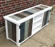 Rustic / Boho / Beach / Cottage / Coastal  / Reclaimed Wood Media Stand /Tv / Entertainment Stand 6 small