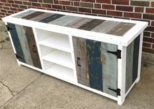 Rustic / Boho / Beach / Cottage / Coastal  / Reclaimed Wood Media Stand /Tv / Entertainment Stand 5 small
