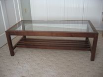 Glass Top Walnut Coffee Table 1 small