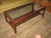 Glass Top Walnut Coffee Table 4 small