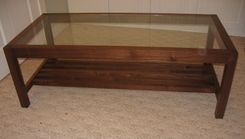 Glass Top Walnut Coffee Table 2 small