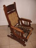 Refinished Oak Rocker Recliner 2 small