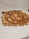 Fire Man's Maltese Cross Wood Carved Art Plaque 2 small