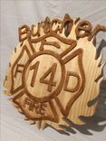 Fire Man's Maltese Cross Wood Carved Art Plaque 3 small