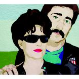 Double Art Quilt Portrait: Portrait Of Kar & Jim 1 small