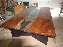 Live /Edge Walnut Table With Glass 1 small