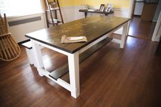 Farmhouse Table With Stretchers 1 small