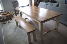 Farmhouse Table With Stretchers 4 small