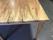Unusual Dining Table, Ready To Deliver, Local Spalted Maple, Bookmatched Center 6 small