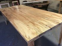 Unusual Dining Table, Ready To Deliver, Local Spalted Maple, Bookmatched Center 3 small