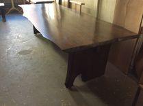 Live Edge Butternut Industrial Style Dining Table 3 small