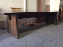 Live Edge Butternut Industrial Style Dining Table 4 small