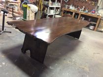 Live Edge Butternut Industrial Style Dining Table 5 small