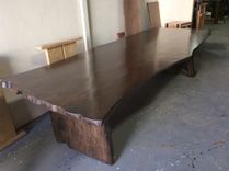 Live Edge Butternut Industrial Style Dining Table 6 small